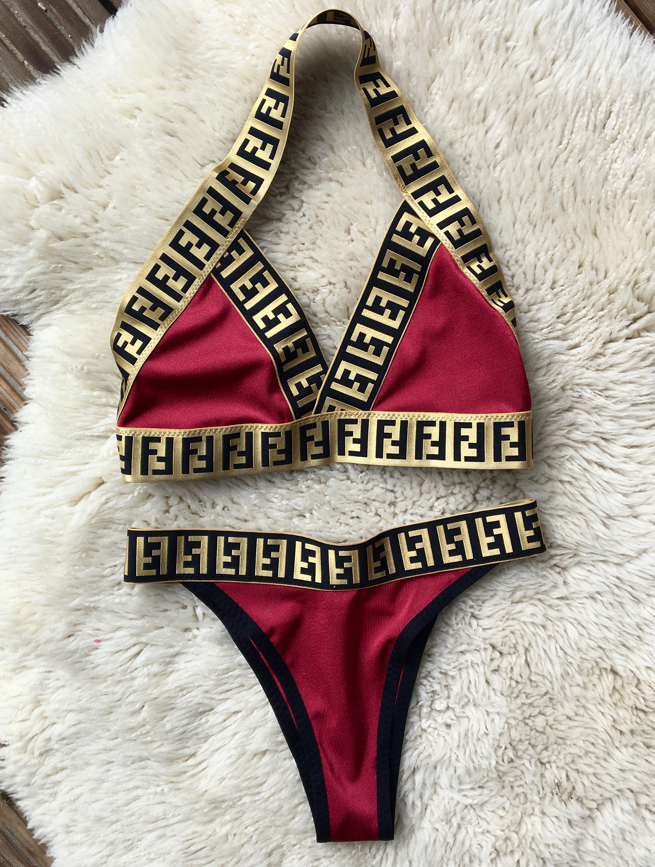 Reworked Fendi Thong Bikini | Etsy