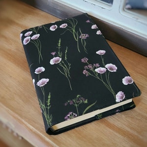 Dainty Florals Adjustable Fabric  Book Cover | Delicate Flowers Book Cover | Romantic Book Cover
