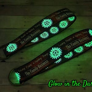 Glow in the Dark Supernatural Fandom Keychain Wristlet | Winchester Key Fob | Fandom Keychain | Horror Keychain Wristlet | Glow in the Dark