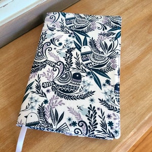 Adjustable Book Cover | Blue Birds Book Cover | Fabric Book Cover