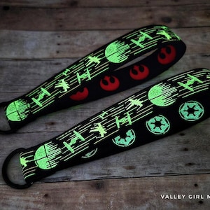 Glow in the Dark Galaxy Wars Keychain Wristlet | Imperial or Rebel | Glow in the Dark Keychain | Space Wars