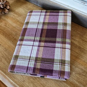 Plaid Flannel Adjustable Book Cover | Fabric Book Cover | Book Protector