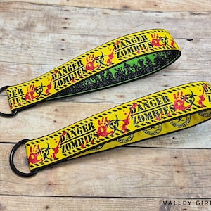 Danger Zombies Keychain Wristlet | Zombie Outbreak Key Fob | Zombies | Living Dead Fandom Keychain | Horror Keychain Wristlet