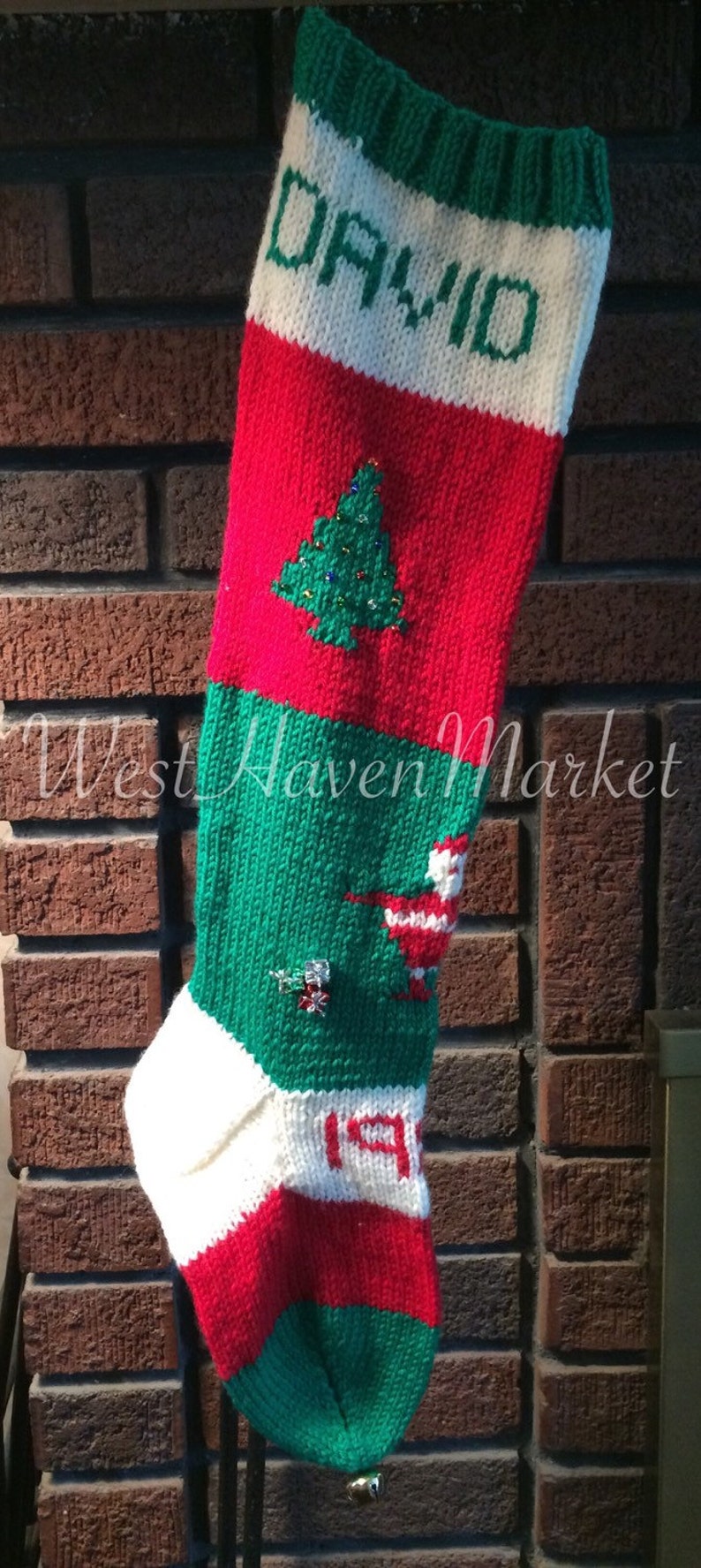 Vintage Candide Old Fashioned Christmas Stocking Hand Knit & Etsy