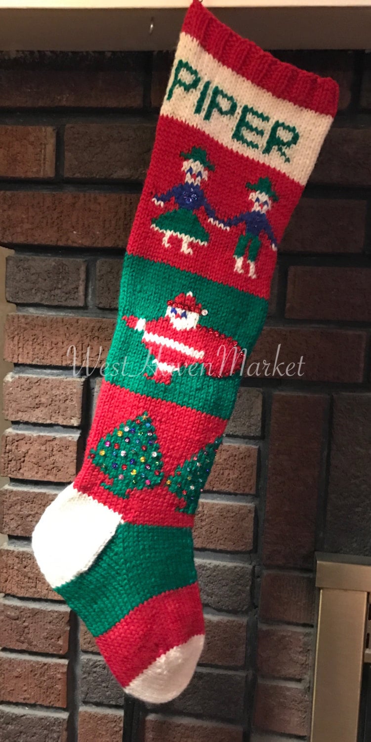 PATTERN for Vintage Personalized Christmas Stocking from 1945 - HARD COPY mailed to you