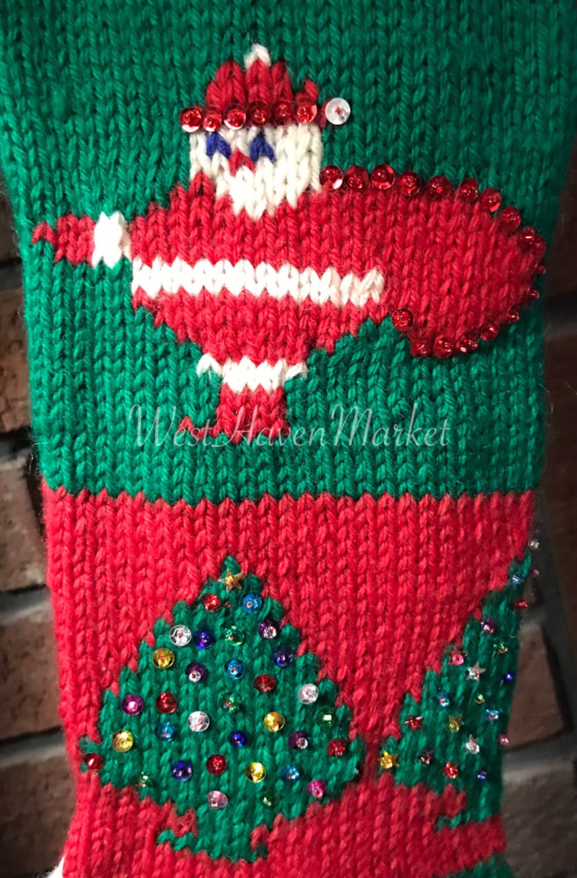 Vintage Personalized Hand Knit 1945 Christmas Stocking 100 Etsy