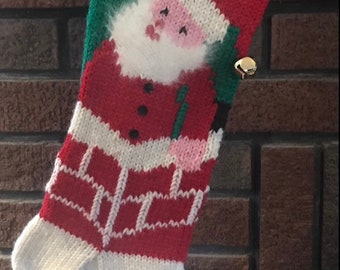 PATTERN for Vintage Santa in Chimney Christmas Stocking - Bucilla #7678 - HARD COPY mailed to you