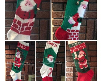 Bundle of 5 Favorite Vintage Christmas Stocking PATTERNS - hard copies mailed to you