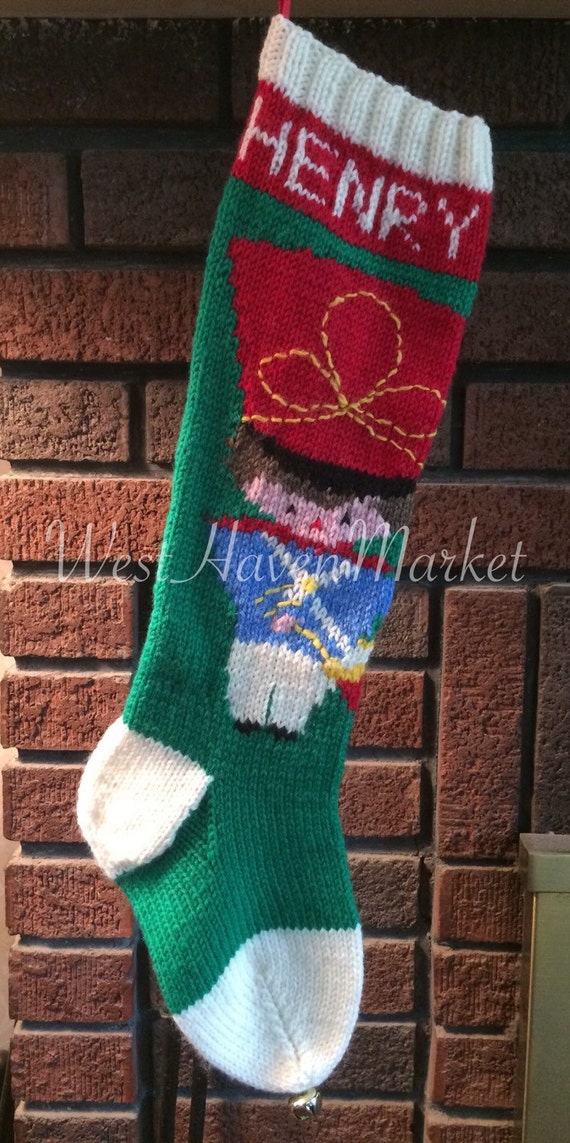 Christmas Stocking Drummer Boy Wool Christmas Stocking with Optional Personalization