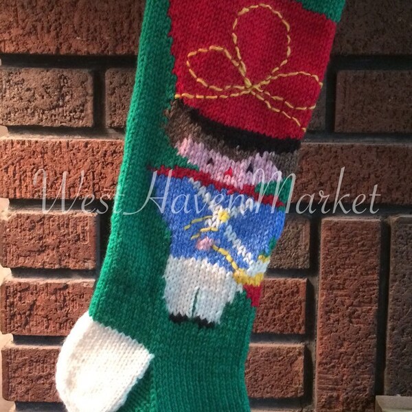 PDF for Vintage Personalized Drummer Boy Christmas Stocking - Digital Download