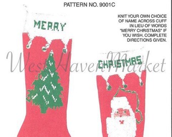 PDF for Vintage Personalized Grace Ennis No. 1 Santa & Tree Christmas Stocking - INSTANT DOWNLOAD!!