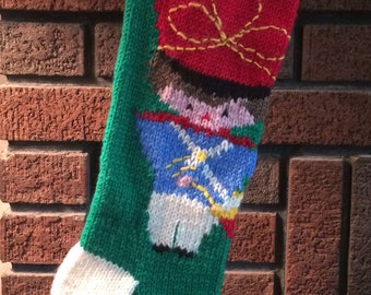 PATTERN for Vintage Personalized Drummer Boy Christmas Stocking - HARD COPY mailed to you