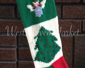 PDF for Vintage Angel, Christmas Tree and Snowflake Stocking PATTERN