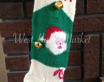 PATTERN for Vintage Santa and Candy Canes Christmas Stocking Pattern - HARD COPY mailed to you