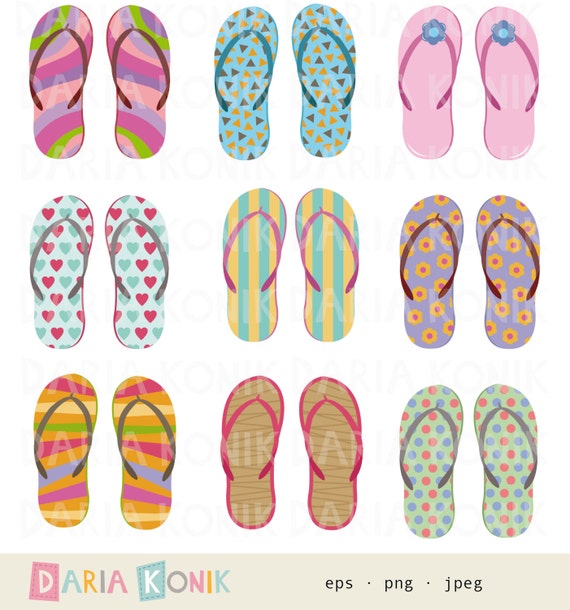colorful flip flops