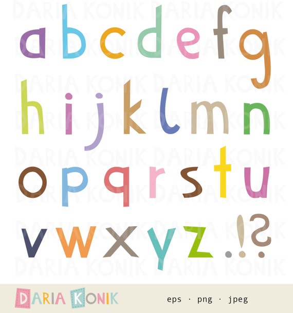 Kleinbuchstaben Alphabet Clip Art Set A Z Punkt Etsy
