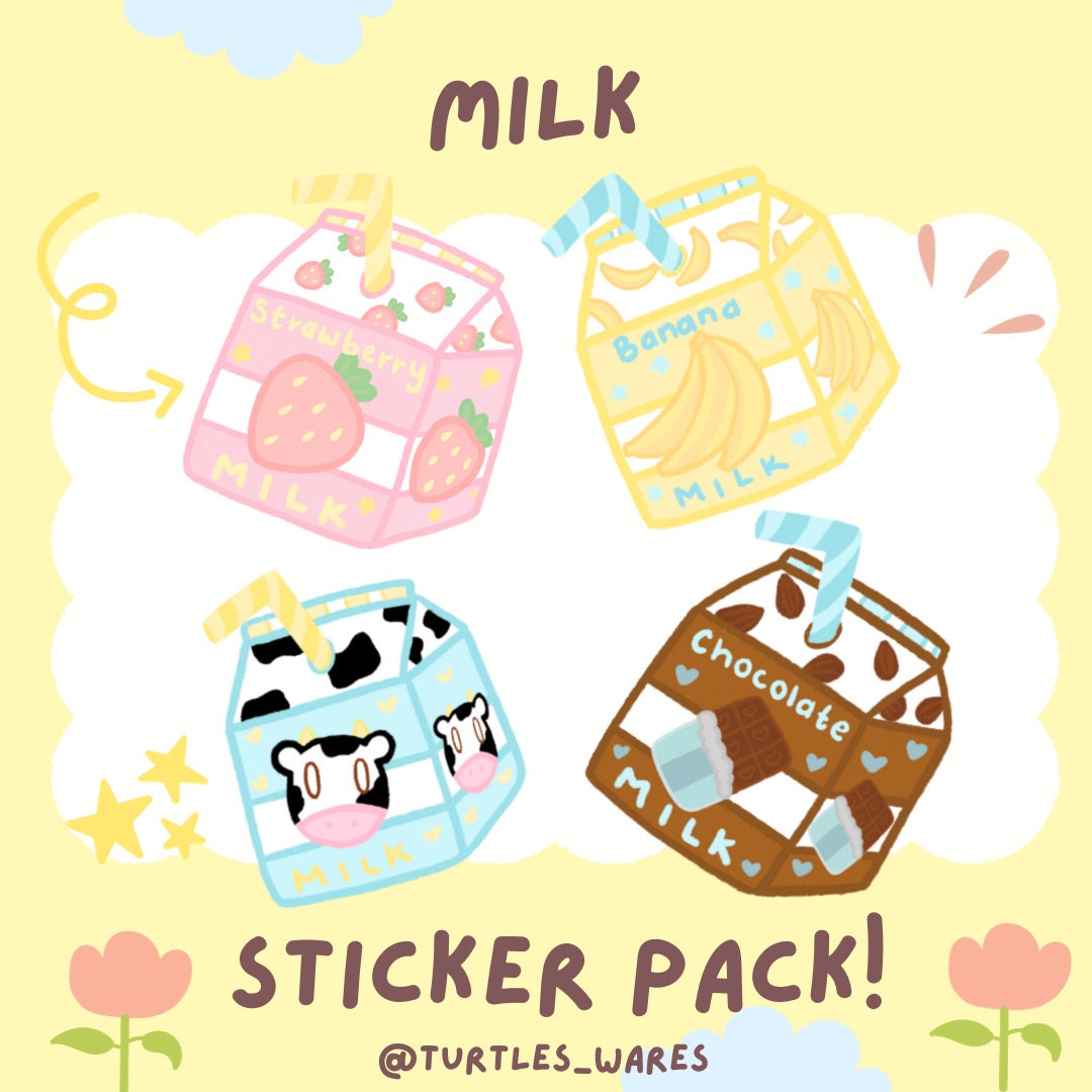 Milk Container Sticker Milk Sticker Pack - Etsy