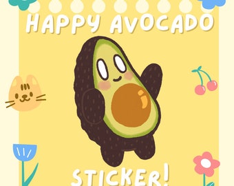 Happy Avocado Sticker