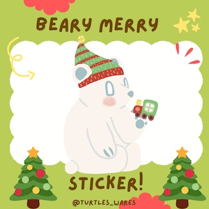 Beary Merry Sticker