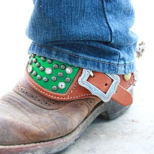 Green Crystal Spur Straps
