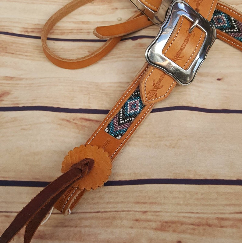 Headstall With Hand Loomed Beading Etsy