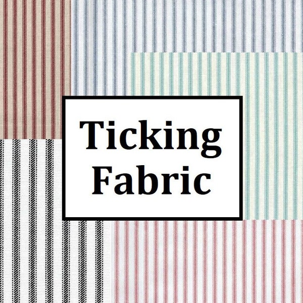 Farmhouse Ticking Stripe Fabric Fabric By The Yard