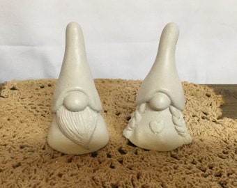 Concrete Gnome couple (2), couple gnome, engagement, wedding,  concrete statue, statue, gnome, gnome decor, concrete, cement, paperweight