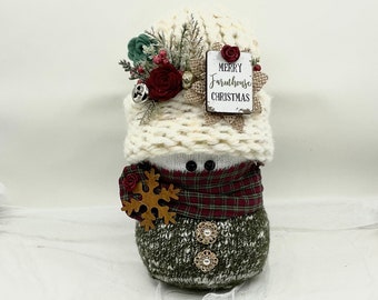 Handmade Snowman, “Snow Friends”, Merry Christmas, xmas, holiday decor, Christmas, winter holiday, Snowman, Santa