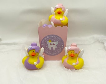Tooth Fairy Rubber Ducks - set of 2 with gift box, Fairy Ducks, Tooth Fairy, party favors, party supplies, cupcake toppers