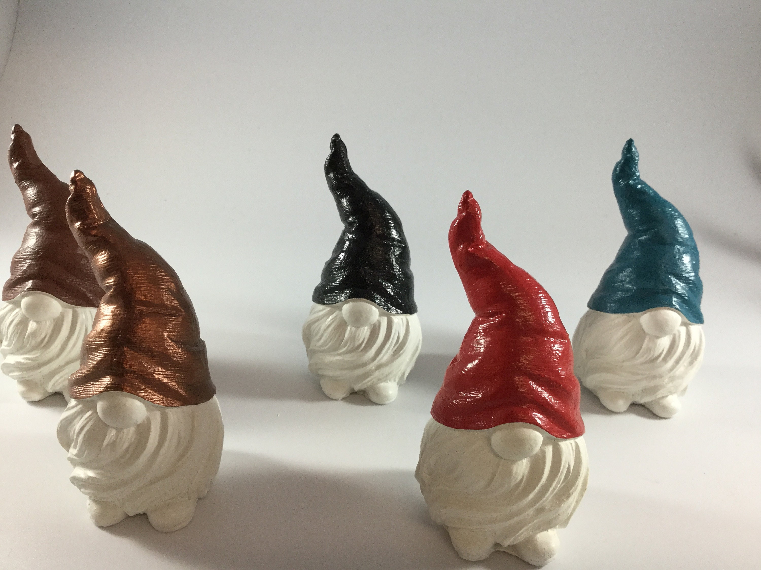Concrete Gnome 1 painted hat painted gnomes nisse garden Etsy