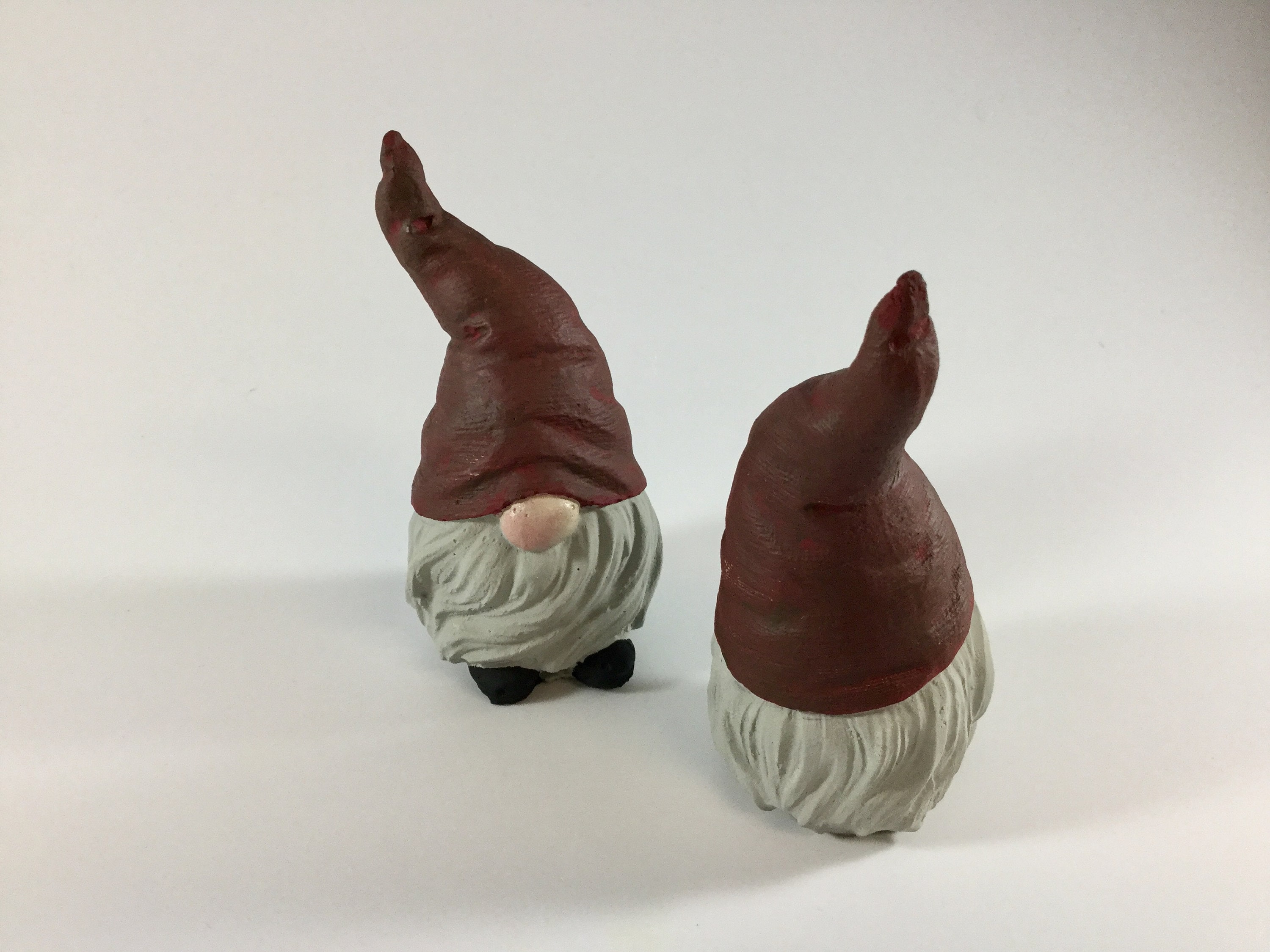 Concrete painted Gnome 1 handmade hand painted gnomes Etsy