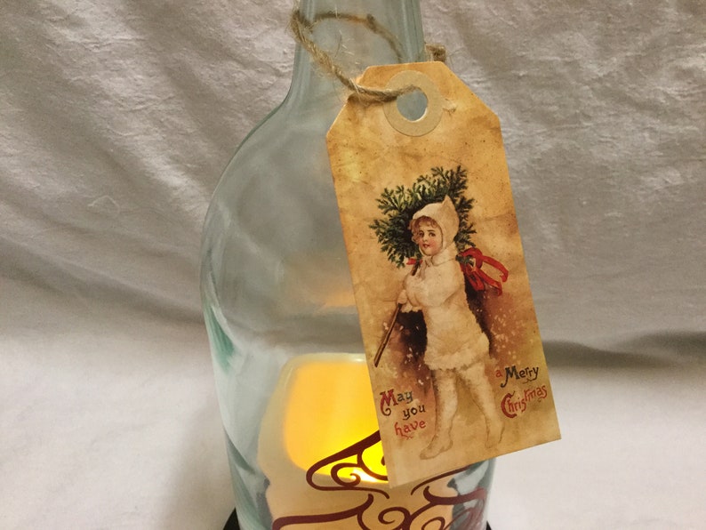Vintage inspired Christmas shipping included bottle light Wine bottle led light wine bottle candle lights