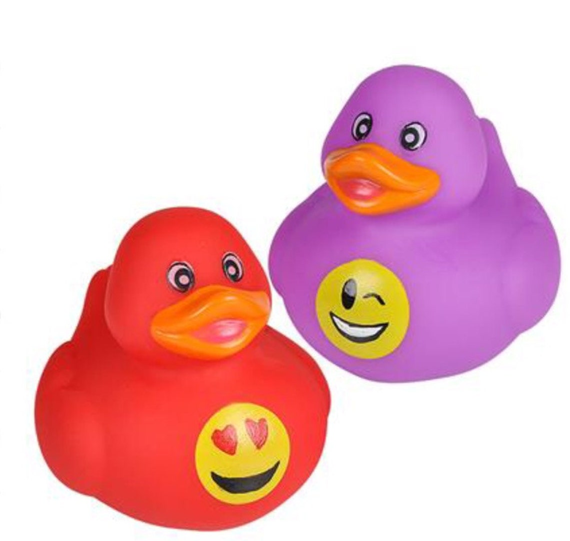 Emoiji rubber ducks 6 party favors/cake toppers party | Etsy
