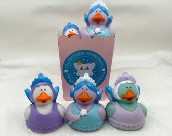 Tooth Fairy Rubber Ducks - set of 3 with gift box, Fairy Ducks, Tooth Fairy, party favors, party supplies, cupcake toppers