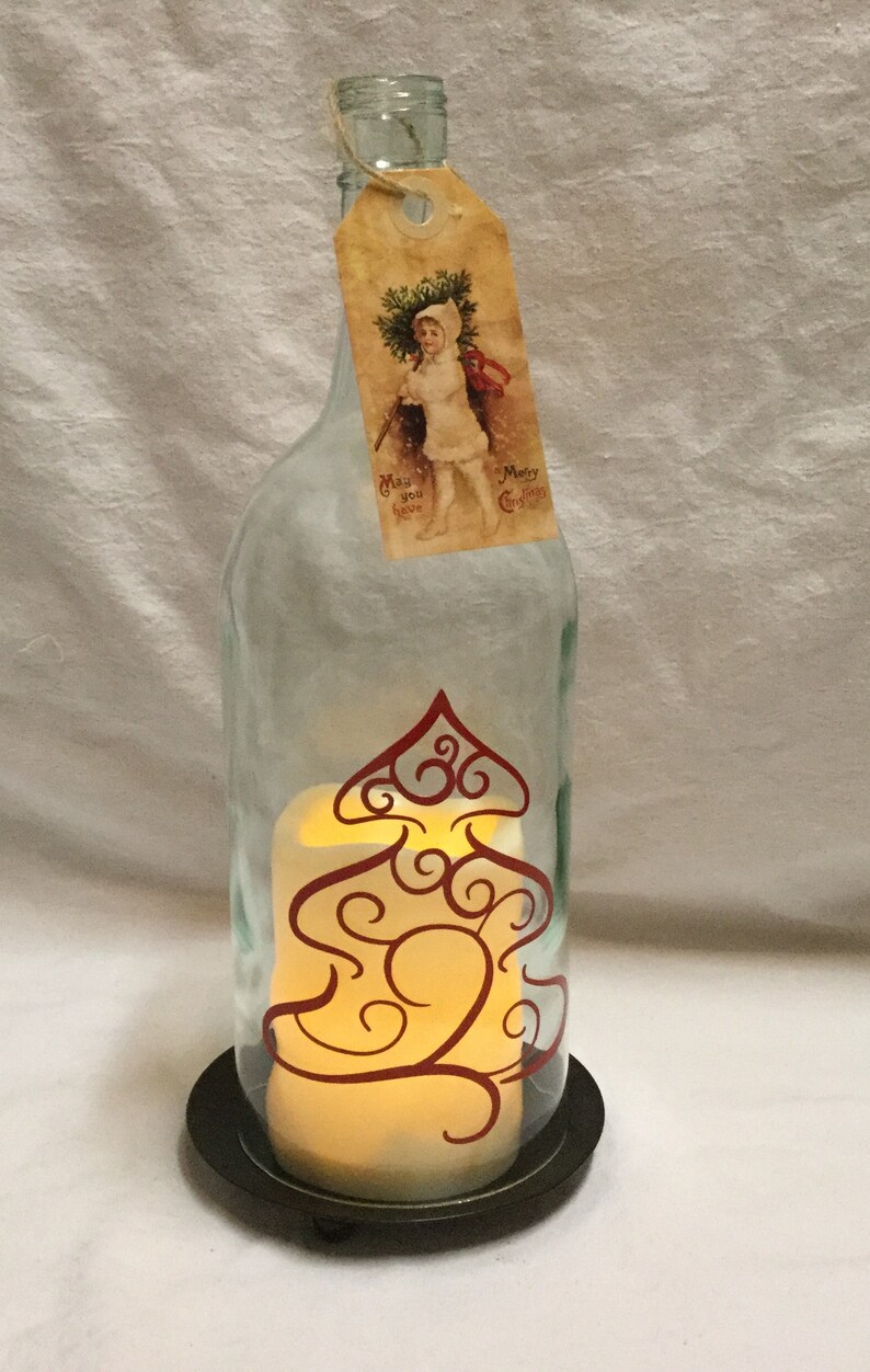Vintage inspired Christmas shipping included bottle light Wine bottle led light wine bottle candle lights
