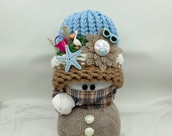 Handmade Snowman, “Snow Friends”, Ocean/Beach themed, Beach House, Seashore gift, handmade item, home decor, holiday decor