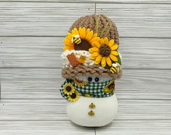 Handmade Snowman, “Snow Friends”, Sunflower Fields, Bees, Honey, handmade snowman, handmade item, seasonal decor