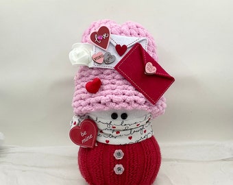 Handmade Snowman “Snow Friends”, Valentine’s Day, Valentines gift, handmade item, home decor, Valentines, Love