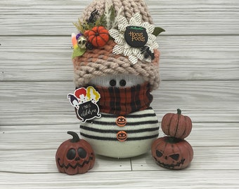 Handmade Snowman, “Snow Friends”,  fall decor, Halloween, pumpkin, harvest. Pumpkin patch