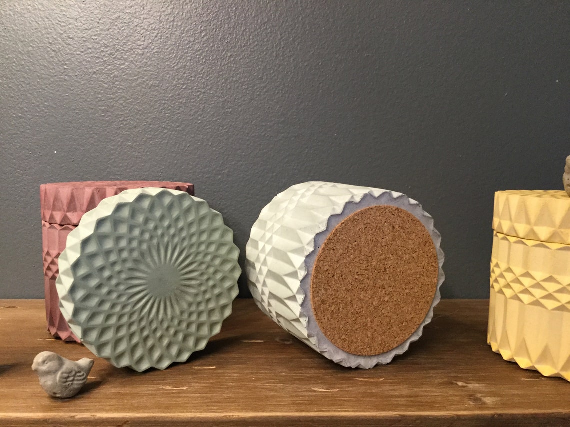 Modern style concrete jar / concrete jar / artisian concrete / Etsy