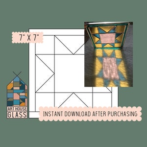 Digital Pattern PDF - Stained Glass Quilt Star Stained Glass Pattern, Quilt Star Pattern, Stained Glass Window Star