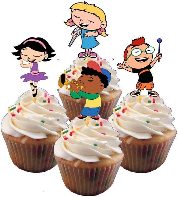 Dancing Little Einstein Cutout Cupcake Toppers Birthday Party Etsy
