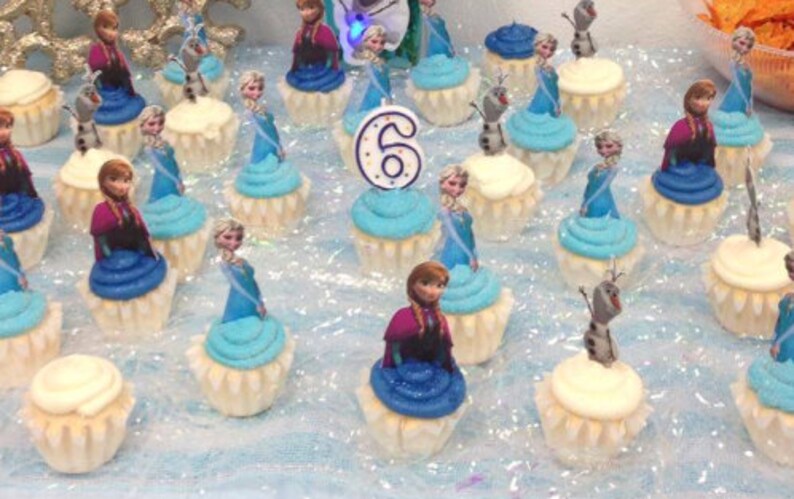 Your Cupcake Is Her Dress Disney Frozen Cupcake Toppers Etsy