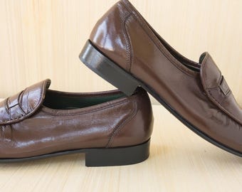 Nettleton Penny Loafer Mens 9 Brown Vintage Handcrafted Luxury Penny Loafers