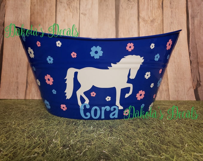 Horse Easter Basket Plastic Tub Oval Bucket Gift Basket Etsy
