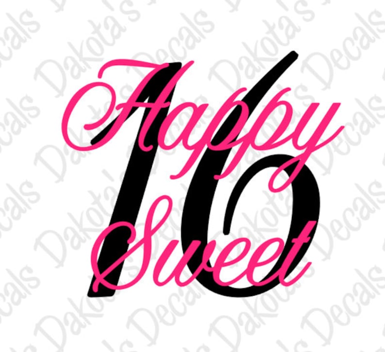 Download Happy Sweet 16 SVG/PNG for Download | Etsy