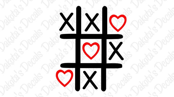 Valentine Tic Tac Toe Svg Dxf Png For Download Etsy