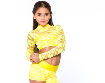 Asher Set Booty Shorts and Criss Cross High Neck Long Sleeved Top