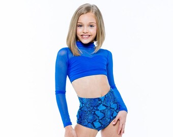 Asher Cross Cross Long Sleeve High Neck Dance Top
