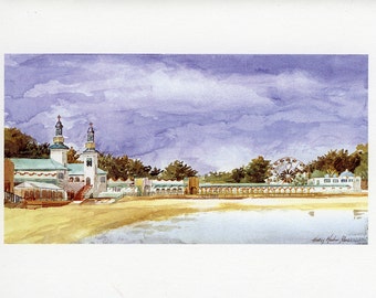 8 Cards - View of Playland, Rye Playland, NY watercolor - Mixed Pack of 8 Rye scenes